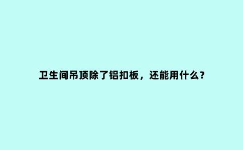 卫生间吊顶除了铝扣板，还能用什么？